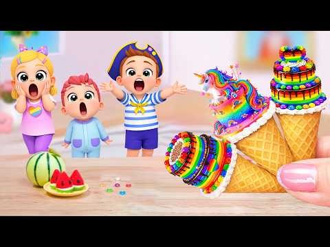 Amazing Rainbow Ice Cream🍦🌈 How To Make Mini Rainbow Ice Cream Decorating Ideas ✨ Sweet Cake Master