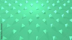 3D Animation Triangles. Rotating Pyramids. Background Animation of Triangles Rotating. Green
