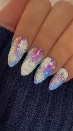 Daily Charme Official | The easiest Aurora Glitter Frosty Fairy Dust Nails ❄️✨🌨️ A dreamy frosty mani that sparkles like winter magic in every light! 🤩 Comment... | Instagram