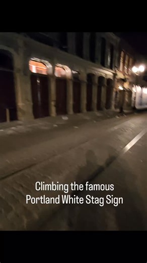 geo on Instagram: "Climbing the famous Portland White Stag Sign . . . #pdx #urbex #urbanexploring #exploring #climbing"