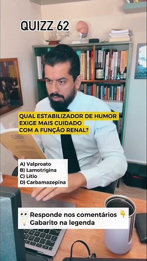 Qual estabilizador de humor exige mais cuidado com a função renal?