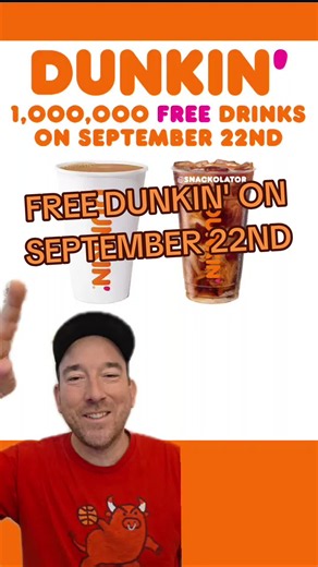 Free Dunkin' on September 22nd