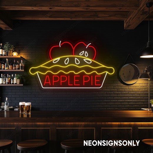 Apple Pie LED Neon Sign, Apple Pie Neon Light Wall Decor, Apple Pie Crust Red Apples Led Line Art Apple Pie Bar Apple Pie Shop Neon Sign - Etsy UK