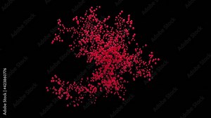 Technology Background CPU Circuit. 3D Visualization AI Processor Power. Colorful red black and green Digitalization Process. Data Transmission Futuristic Industry Four Virtual Hi tech UI Animation