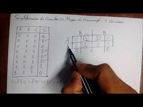 Eletronica Digital - Mapa de Karnaugh 3 variaveis - Exercicio Resolvido