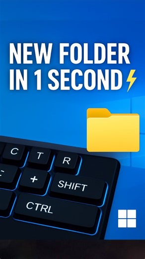 MS Office Shortcuts on Instagram: "Create a New Folder in Seconds Using Just a Keyboard Shortcut! 💻🔥 #WindowsTricks #WindowsShortcuts #ProductivityTips #TechHacks #KeyboardTricks #WindowsOS #FileManagement #OfficeHacks #WorkSmarter #TimeSavingTips #ComputerBasics Learn the quickest way to create a new folder in Windows - no mouse, no right-clicks! This simple keyboard shortcut lets you organize files instantly. Perfect for students, teachers, and professionals who love smart, fast tricks. 👉 T