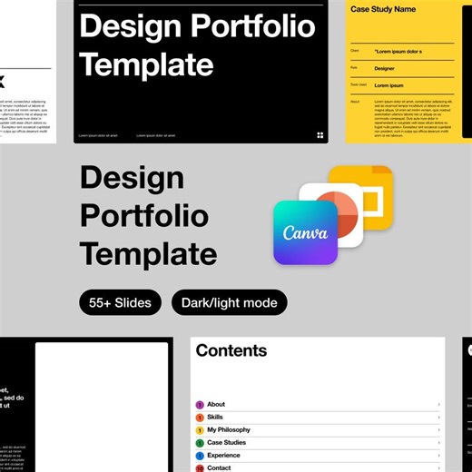 Design Portfolio Template | Minimal Case Study Layout for Canva, Google Slides & Powerpoint | Job Applications - Etsy Canada