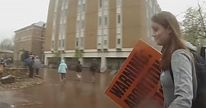 Woman Who Stole Pro-Life Sign Sees Instant Justice as Cop Reveals He Saw the Whole Thing