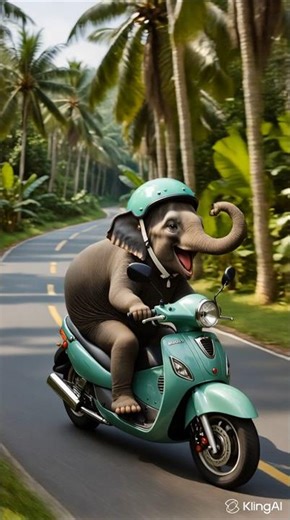 🐘💨 "When a Baby Elephant Decides to Ride a Motorcycle 😄🔥