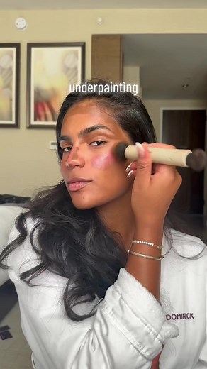 trying “ underpainting ” my makeup for the first time - and it kinda GIVESSSS !!! what do u think 👀