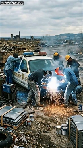 Destroyed Police Car Transformation #carrestoration #restoration #satisfying