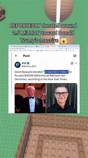 ROBLOX DAVID BASZUCKI DONATED 2.5 MILLION DOLLARS 😱 #roblox #robloxrant #relatable