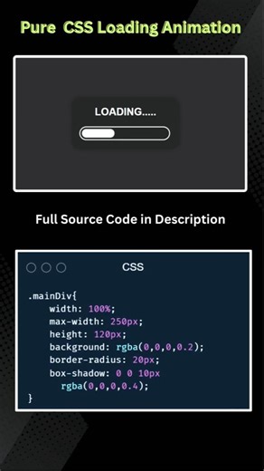 🔥 Pure CSS Loading Animation (No JS!) #coding