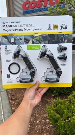 🚗✨ Say hello to the ultimate phone mount upgrade! The @scoscheinc MAGICMOUNT™ Flip (2-Pack) is here to make every drive smoother. 📍 Get yours now for $29.99 at Costco and drive with convenience style. ✅ PopSocket MagSafe Compatible ✅ Extended arm for deep dashes ✅ Suction or vent mount options ✅ Works with iPhones & non-MagSafe phones 🛒 No more fumbling—just flip, mount & go! Be sure to grab yours today! #scoscheinc #MagicMountFlip #costco #costcodeals | Costco Deals