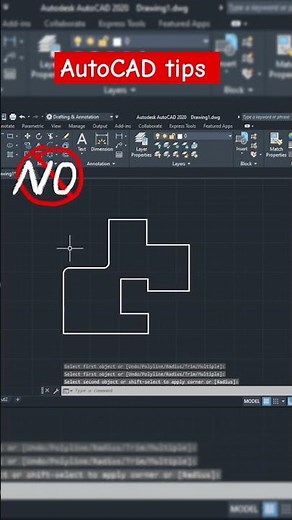 Autocad tips | Fillet radius on multiple lines | #autocad2d #autocad