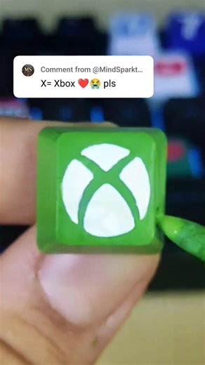 Drawing X for Xbox but on the custom keyboard! ‪@xbox‬ #drawing #keyboard #keycaps
