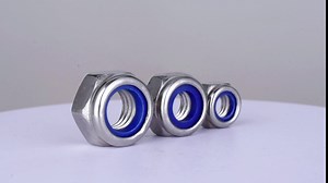 M5 Nylon Insert Lock Nut 50 Pieces Stainless Steel Hex Nylon Anti-Loosening Self Locking Nut for Industrial Building Fasteners