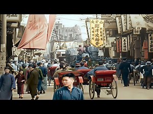 China Early 1930s in color, Shanghai, Canton [60fps, Remastered, w/ Sound]
