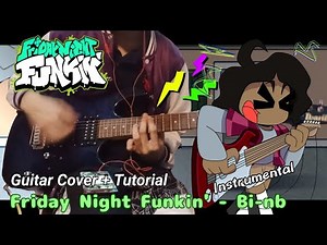 Friday Night Funkin' - Bi-nb Instrumental Guitar COVER/DUB (w/ tutorial tabs) Sunday Mod
