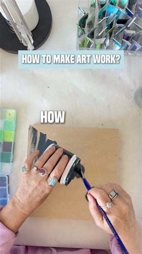 How to make art work 🤔🖌️ Follow for more painting tips that show how a piece comes together! #artmaking #painting #arts #paintingbauer #paintingtips