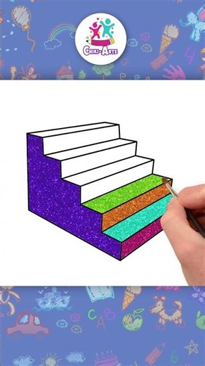 Dibujos de Escaleras en 3D #shorts #chikiarte #dibujos