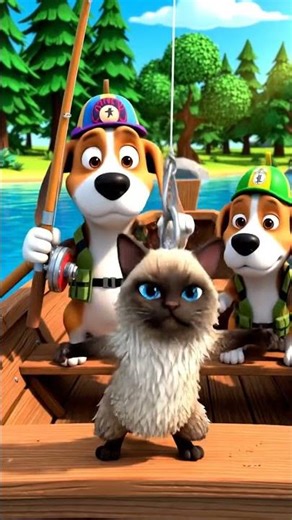 #DreamTrackAI 2 fishing dogs catching cats