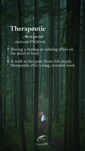 Feel Peace in One Word | Therapeutic | VJ EduEdge | #wordoftheday #learnenglish #beautifulwords