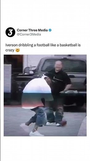 Allen Iverson dribbling a football 🤯