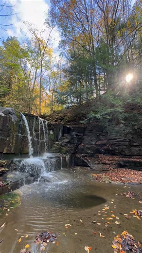 Autumn at Ledge Rock: Imagine getting married at a chapel in the Western New York countryside and looking down below at THIS! Graceful Gatherings at The LedgeRock is stunning beyond words in Varysburg, NY. #fall #autumn #waterfall | John Kucko Digital