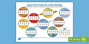 Space Ten-Frame Do a Dot Number Representation Activity