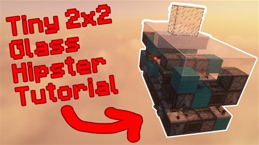 Minecraft｜2×2玻璃下吸门搭建教程