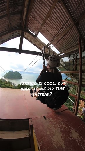 Pete & Nic | Travelling Together, Exploring Forever on Instagram: "Zip-lining over water for the first time 🌊 A must-do in El Nido, Philippines 🇵🇭 (~600 PHP) per person roughly. Flying between two islands at Las Cabañas Beach. 🔖 Save | 🔁 Share | ➕ Follow @parttimeglobetrotting for more adventures! #philippines #lascabanas #palawan #elnido #lascabanasbeach"