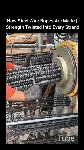 Engineering Tube on Instagram: "🔩 How Steel Wire Ropes Are Made | Strength Twisted Into Every Strand 💪🧵 This video captures the final and most critical stage in steel wire rope manufacturing — where multiple pre-twisted steel strands are carefully laid around a central core using a specialized wire rope closing machine ⚙️. Each strand must be guided with extreme precision to ensure perfect alignment, uniform tension, and a flawless spiral lay. One small mistake here can affect the rope’s stre