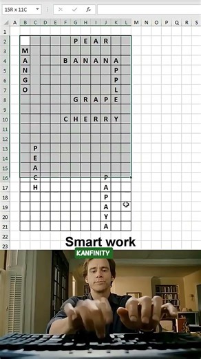 Create Word Search Puzzle in Excel 🤯 | Easy Trick You Must Try! #asmr #excel #shorts #trending