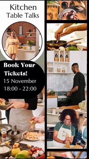 Let’s gather around the table.  The Kitchen Table Talk Cooking Experience is all about soulful cooking, real conversation, and connection. See you at Makers Landing, V&A Waterfront, 15 November, 18h00 to 22h00. | Jill Van As | Facebook
