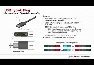 USB 3.1 Type-C Solutions from TI and WE | Video | TI.com