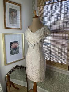 Vintage 1980s Jessica Mcclintock Peach Jacquard Dress It’s Lace Collar, Medium - Etsy
