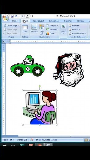 How to Insert Clipart in MS Word #shorts #short #shortsfeed #ytshorts #microsoftword #santa