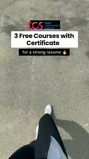 Ite | Tech & Career 🧿 on Instagram: "🚨 3 Free Certification Courses from TCS for Freshers! 🚨 If you're just starting your career, these 3 FREE courses from Tata Consultancy Services (TCS) are a must! Add these certificates to your resume and LinkedIn profile to stand out. Free Courses👇 ✔️ Interview Skills: Ace your interviews with confidence. ✔️ Resume & CV Writing Tips: Craft a resume that gets noticed. ✔️ Soft Skills Training: Master body language, communication, and English speaking for a