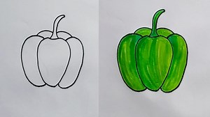 How to draw a capsicum | Easy capsicum drawing for kids | Priyanka creative guru