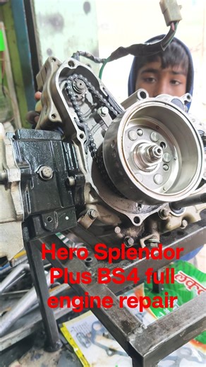 Hero Splendor Plus BS4 full engine repair Apna auto service #bike#scross#short #shorts #scootyride
