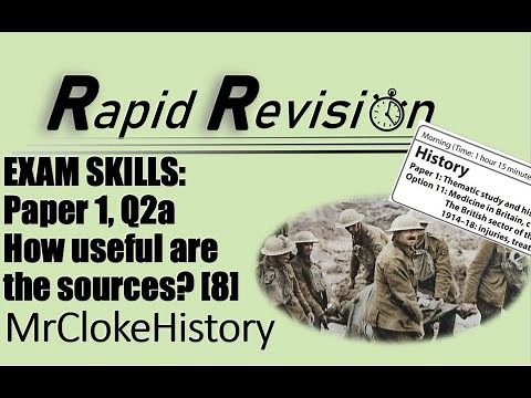 GCSE History Exam Skills - Edexcel Paper 1 Q2a How Useful are the Sources? (8 Marks)