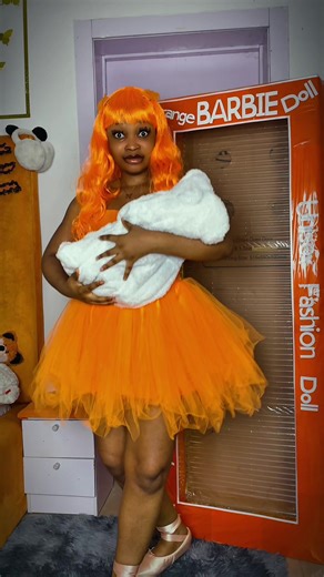 Our new born baby doll is here! Congratulate us please! 😂 #orangebarbiedoll