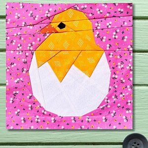 FPP Pattern Easter Chick Foundation Paper Piecing 25.4x25.4cm or 10 Inch Modern Quilt Block Design PDF - Etsy