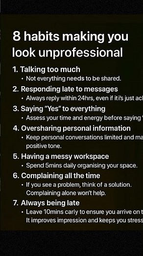8 Habits That Make You Look Unprofessional | Improve Your Personality #motivation #psycholgyfacts