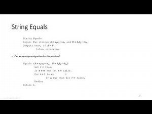 String Equals Algorithm - Loop Invariant - Proof of Correctness - Discrete Math for Computer Science