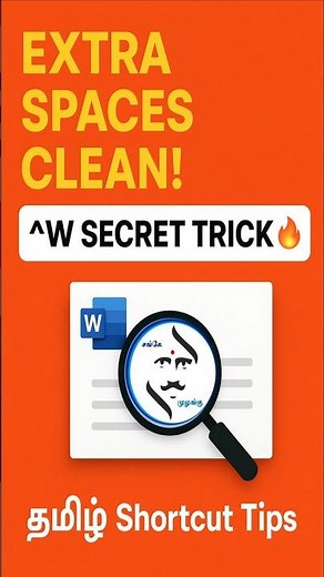 Remove Extra Spaces in Word 🔥 | Find & Replace ^w Trick | Tamil Tips #Shorts | SM