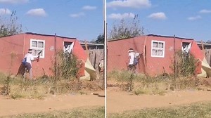 "Not scared of jail": Angry girlfriend destroys shack with shovel, SA split