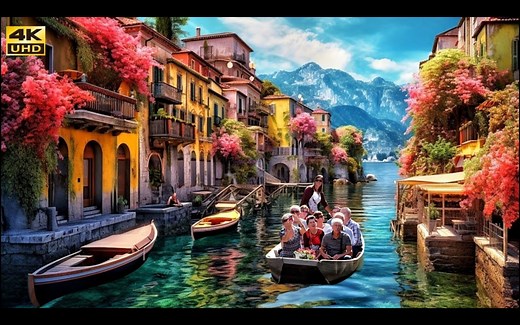 【4K60帧】放松解压：意大利的柠檬小镇利莫内街景漫步，加尔达湖畔的美丽小镇 | 作者：旅遊頻道