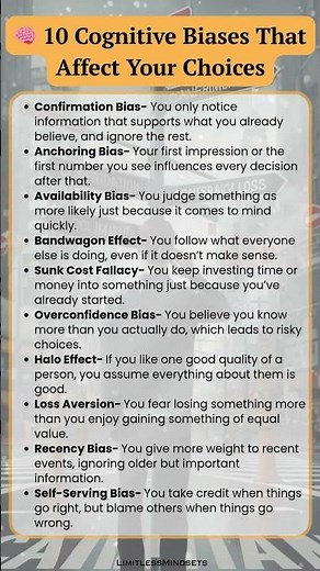10 Cognitive Biases That Affect Your Choices